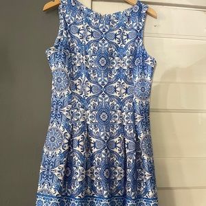 Beautiful White & Blue Dress Pre Own